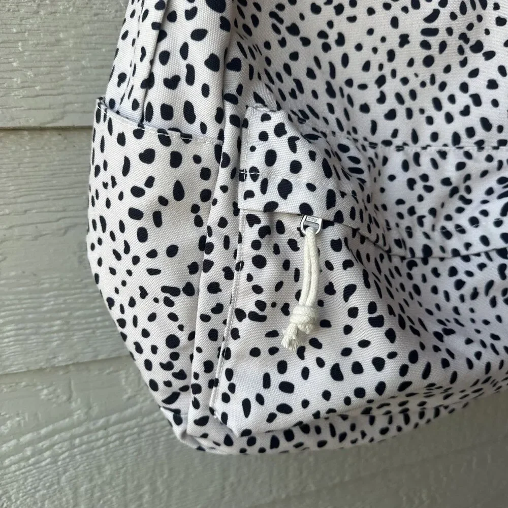 Snow Leopard Print Girl’s Women’s Beige Black Spots Animal Print School Backpack